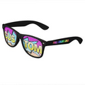 Black Logo Lenses Custom Printed Lenses Retro Sunglasses - Full Color Arm Printed